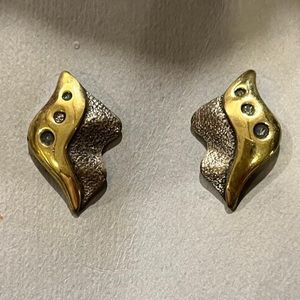 Vintage Gold Colored Post Earrings, NWT